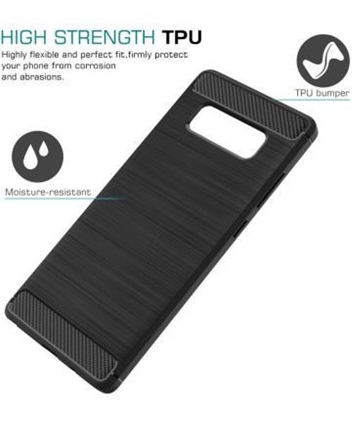 Grote foto note 8 geborsteld tpu case ultimate drop proof siliconen case carbon fiber look telecommunicatie opladers en autoladers
