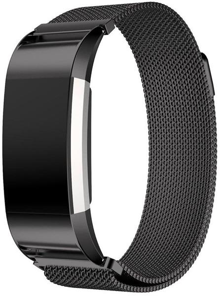 Grote foto fitbit charge 2 milanese horloge bandje met magneetsluiting zwart kleding dames horloges