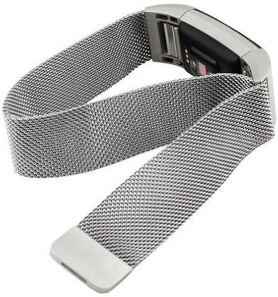 Grote foto fitbit charge 2 milanese horloge bandje met magneetsluiting zilver kleding dames horloges