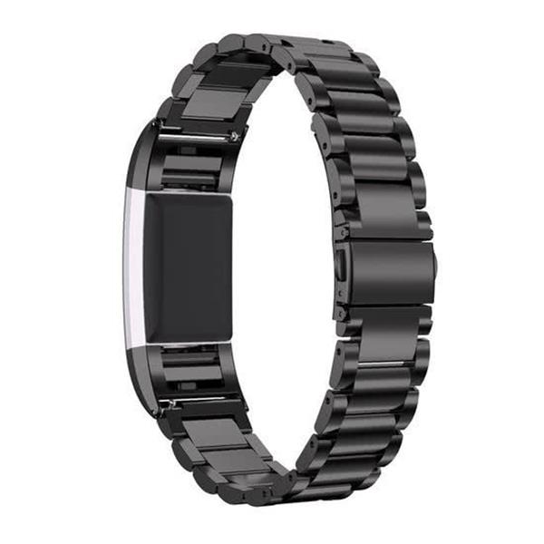 Grote foto fitbit charge 2 metal roestvrij stalen armband zwart kleding dames horloges