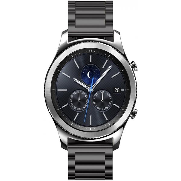 Grote foto samsung gear s3 metal roestvrij stalen armband zwart kleding dames horloges