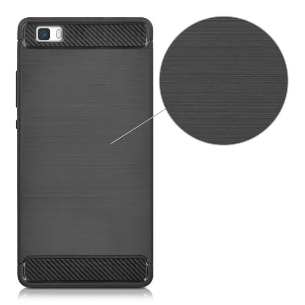 Grote foto p8 lite geborsteld tpu case ultimate drop proof siliconen case carbon fiber look telecommunicatie mobieltjes