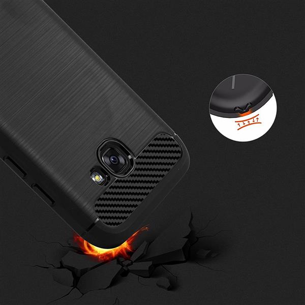 Grote foto a3 2017 geborsteld tpu case ultimate drop proof siliconen case carbon fiber look telecommunicatie mobieltjes