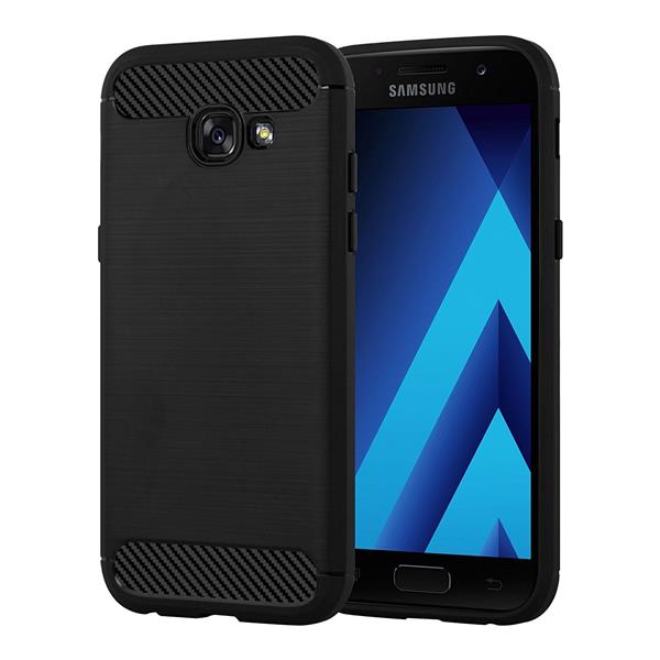 Grote foto a5 2017 geborsteld tpu case ultimate drop proof siliconen case carbon fiber look telecommunicatie mobieltjes