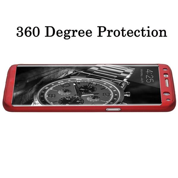 Grote foto s8 360 case full body hoesje voor en achter cnc full coverage rood telecommunicatie mobieltjes