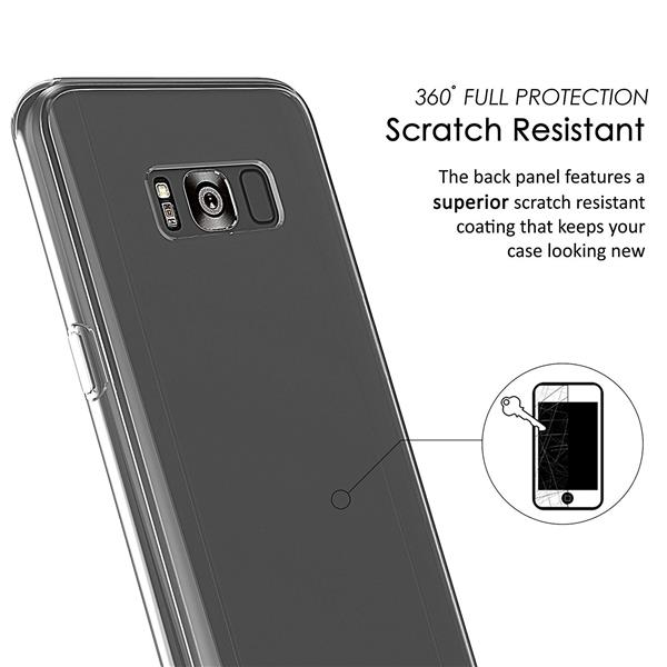 Grote foto samsung galaxy s8 dual tpu case 360 graden cover 2 in 1 voor en achter volledig transparant telecommunicatie mobieltjes