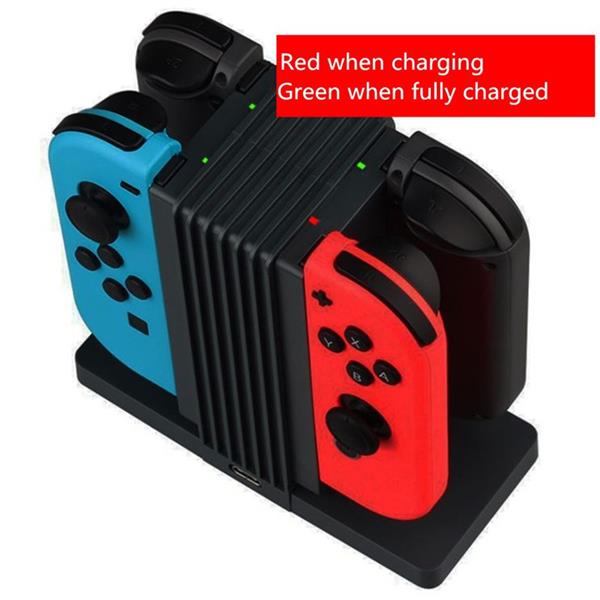 Grote foto nintendo switch fast charge laad houder joy con docking lader 4 slots docking station charger telecommunicatie mobieltjes