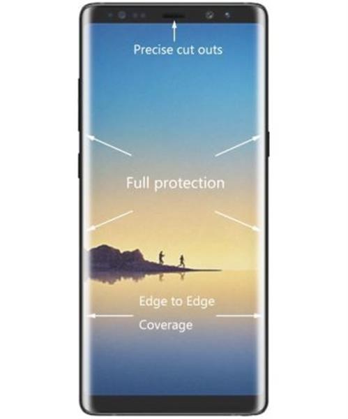 Grote foto note 8 tempered glass 3d design full screen coverage volledige dekking telecommunicatie mobieltjes