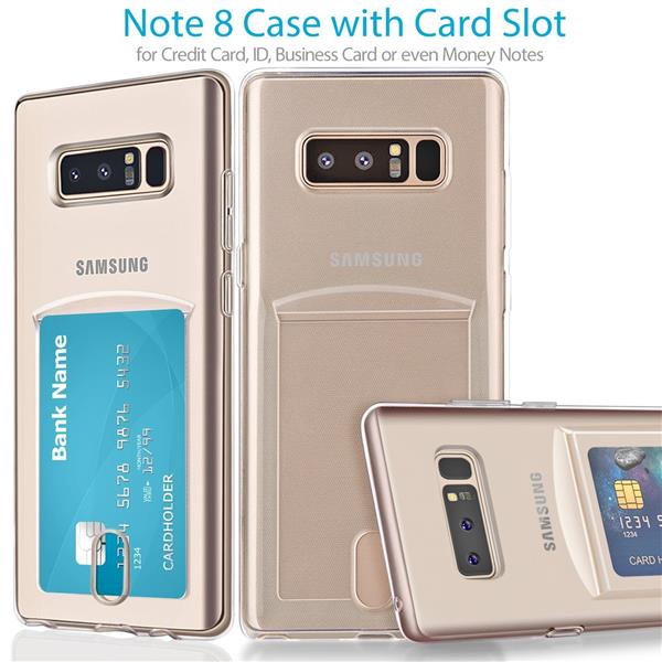 Grote foto samsung note 8 tpu ultra dun kaart case gel shockproof case cover transparant telecommunicatie mobieltjes