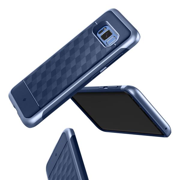 Grote foto s8 plus caseology parallax series shock proof tpu grip case navy blue telecommunicatie mobieltjes