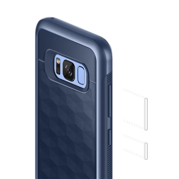 Grote foto s8 plus caseology parallax series shock proof tpu grip case navy blue telecommunicatie mobieltjes