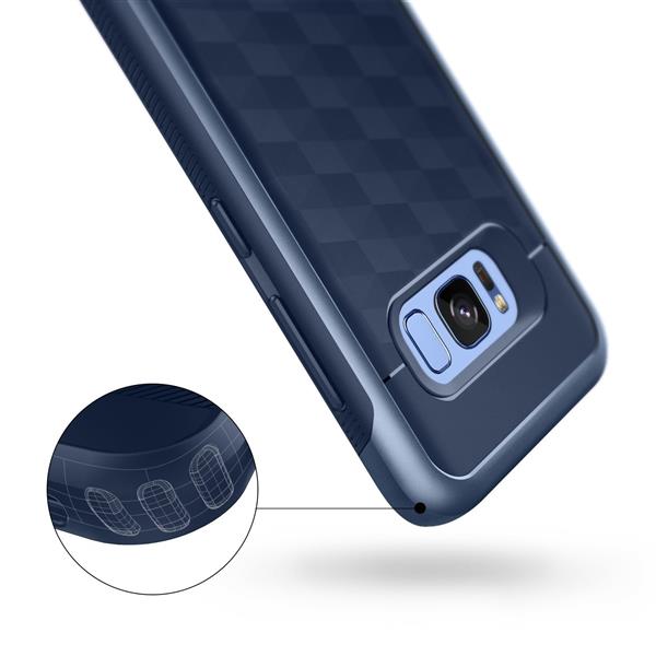 Grote foto s8 plus caseology parallax series shock proof tpu grip case navy blue telecommunicatie mobieltjes