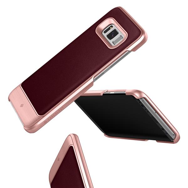 Grote foto s8 plus caseology fairmont series shock proof pu lederen tpu case cherry oak telecommunicatie mobieltjes