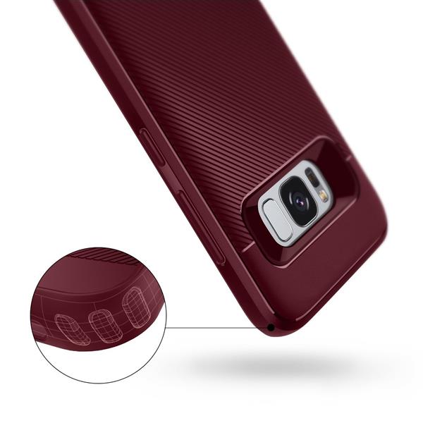 Grote foto s8 plus caseology vault ii series tpu shock proof case burgundy red telecommunicatie mobieltjes