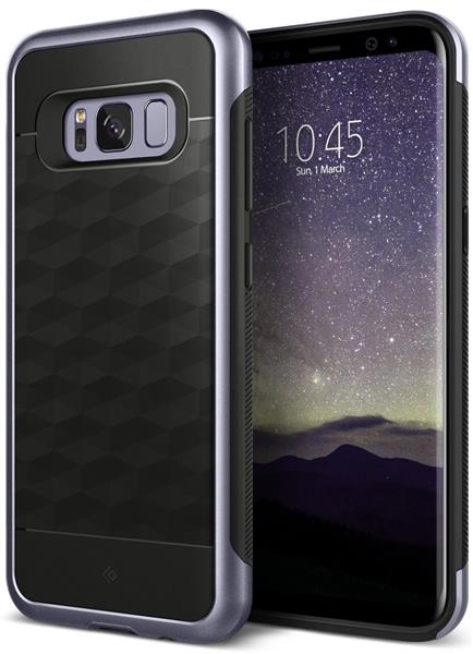 Grote foto s8 caseology parallax series shock proof tpu grip case orchid gray telecommunicatie mobieltjes