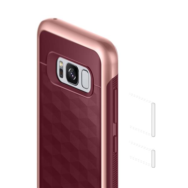 Grote foto s8 caseology parallax series shock proof tpu grip case burgundy red telecommunicatie mobieltjes