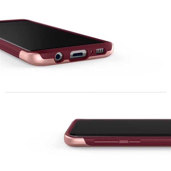 Grote foto s8 caseology parallax series shock proof tpu grip case burgundy red telecommunicatie mobieltjes