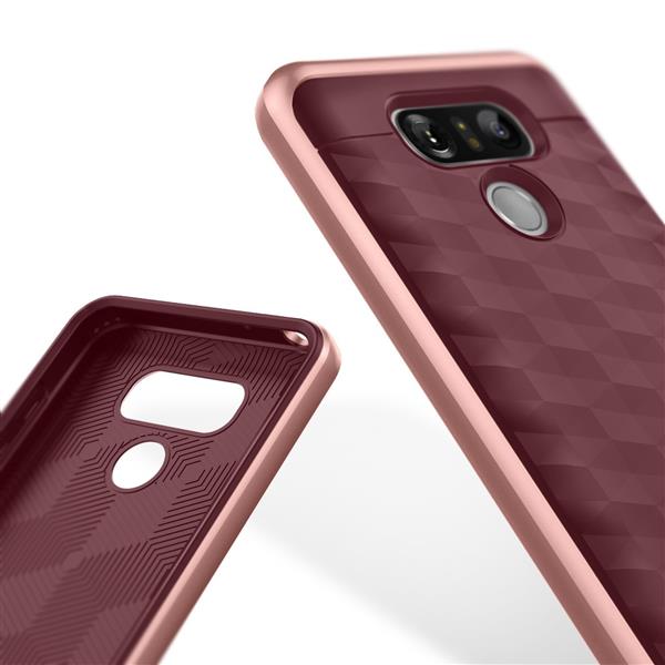 Grote foto lg g6 caseology parallax series shock proof tpu grip case burgundy red telecommunicatie mobieltjes