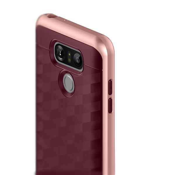 Grote foto lg g6 caseology parallax series shock proof tpu grip case burgundy red telecommunicatie mobieltjes