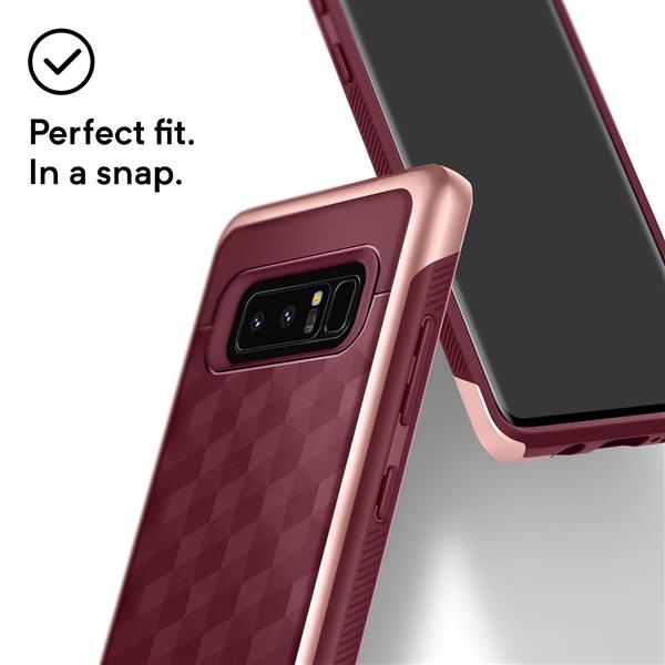 Grote foto note 8 caseology parallax series shock proof tpu grip case burgundy red telecommunicatie mobieltjes