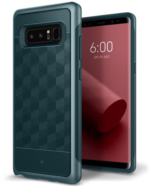 Grote foto note 8 caseology parallax series shock proof tpu grip case aqua green telecommunicatie mobieltjes
