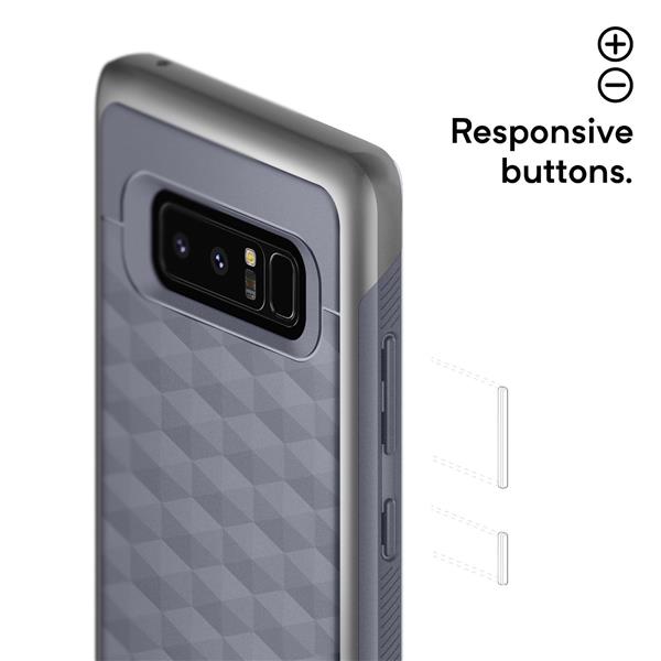 Grote foto note 8 caseology parallax series shock proof tpu grip case ocean gray telecommunicatie mobieltjes