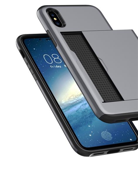 Grote foto iphone x drop proof card case zilver verstevigde randen telecommunicatie mobieltjes