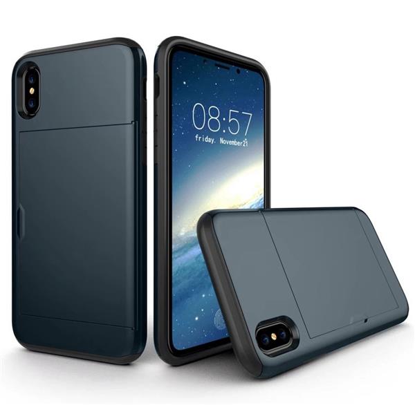 Grote foto iphone x drop proof card case blue verstevigde randen telecommunicatie mobieltjes