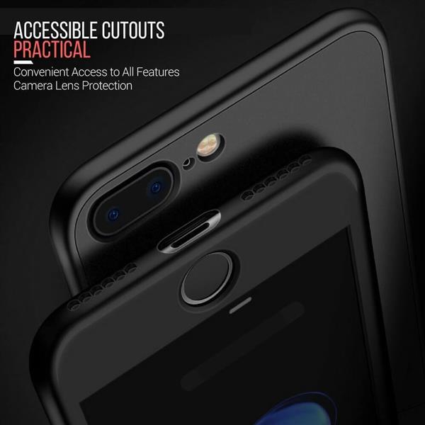 Grote foto iphone 8 7 soft gel ultradunne schokbestendige hybrid 360 tpu case zwart telecommunicatie mobieltjes