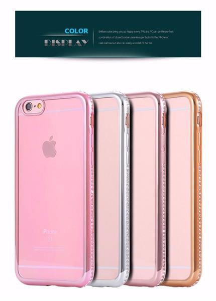 Grote foto crystal diamant iphone 6s plus 6 plus bling case transparant zilver telecommunicatie mobieltjes