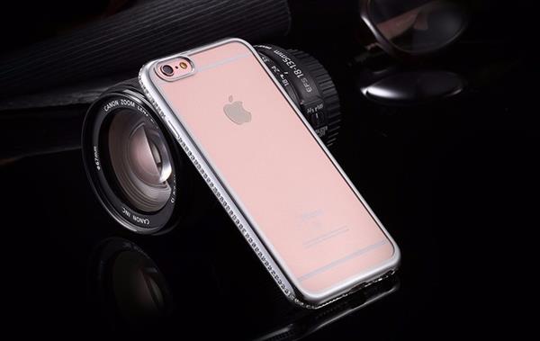 Grote foto crystal diamant iphone 6s plus 6 plus bling case transparant zilver telecommunicatie mobieltjes