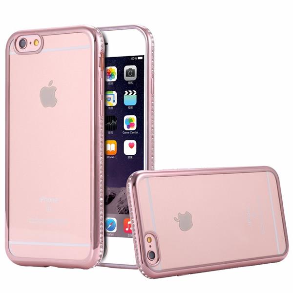 Grote foto crystal diamant iphone 6s plus 6 plus bling case transparant rose goud telecommunicatie mobieltjes