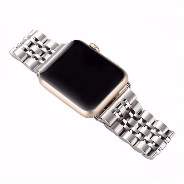 Grote foto drphone 7 kralen horlogeband rvs roestvrij stalen armband geschikt voor apple watch 38mm 40m kleding dames horloges