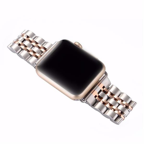 Grote foto drphone 7 kralen horlogeband rvs roestvrij stalen armband geschikt voor apple watch 42mm 44m kleding dames horloges