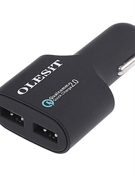 Grote foto olesit dual usb fast charge 36w autolader qualcomm quick charge 2.0 4.8a auto oplader geschikt voo telecommunicatie opladers en autoladers