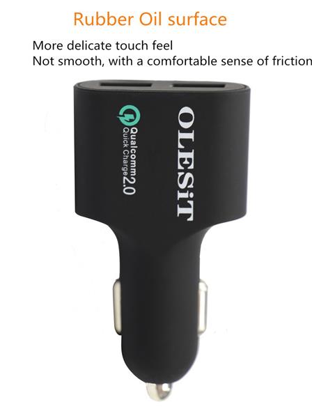 Grote foto olesit dual usb fast charge 36w autolader qualcomm quick charge 2.0 4.8a auto oplader geschikt voo telecommunicatie opladers en autoladers