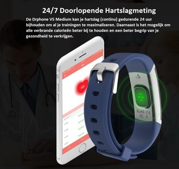 Grote foto drphone v5 activity tracker ip67 kleurenscherm hartslagsensor 24 7 hartslagmeter meting om kleding dames horloges