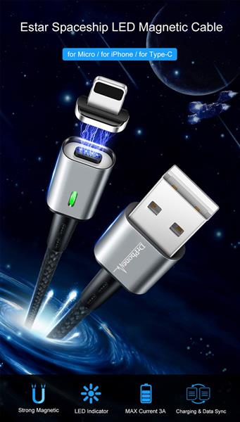 Grote foto drphone icon series qualcomm 3.0 magnetische lightning 8 pin oplaadkabel datakabel sterkste m telecommunicatie opladers en autoladers