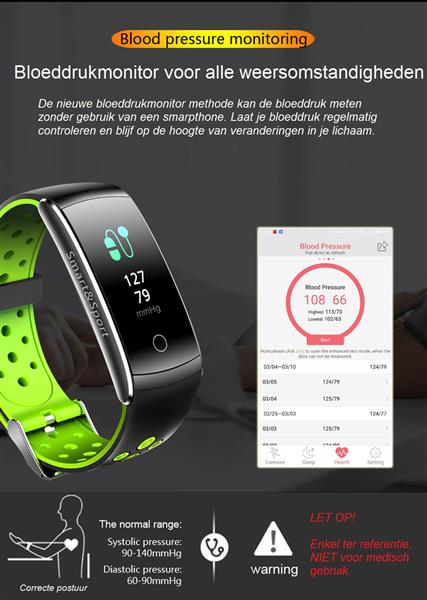 Grote foto drphone v9 high activity tracker sporthorloge oled scherm hartslagsensor stappenteller i kleding dames horloges