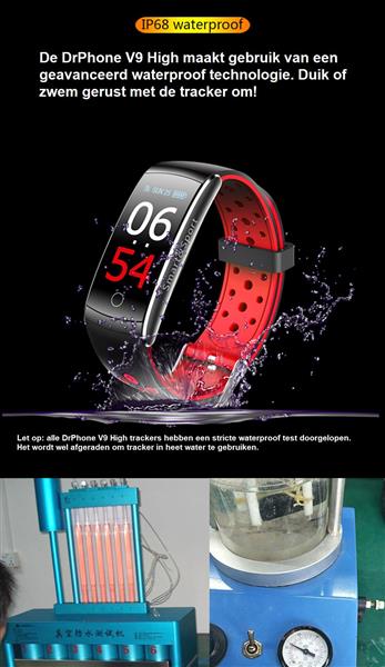 Grote foto drphone v9 high activity tracker sporthorloge oled scherm hartslagsensor stappenteller i kleding dames horloges