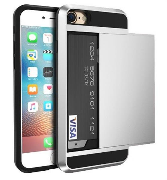 Grote foto iphone 7 plus arc card case premium protection zilver telecommunicatie mobieltjes