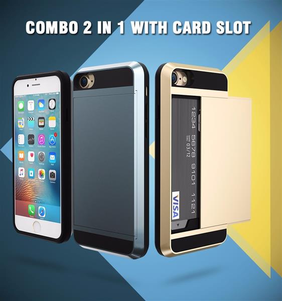 Grote foto iphone 7 plus arc card case premium protection goud telecommunicatie mobieltjes