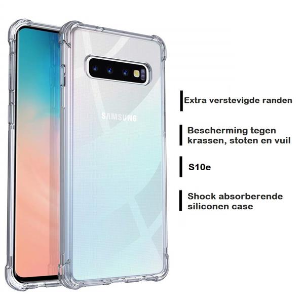 Grote foto drphone galaxy s10e tpu hoesje siliconen shock bumper case backcover met verstevigde randen voor telecommunicatie mobieltjes