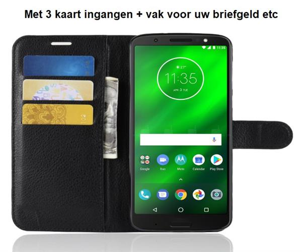 Grote foto drphone moto g6 plus flipcover bookcase luxe booktype pu lederen portemonnee case wallet ca telecommunicatie mobieltjes