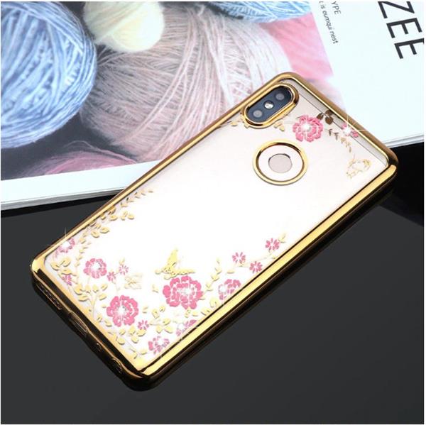 Grote foto drphone p smart 2019 honor 10 lite flower bloemen case diamant crystal tpu hoesje goud telecommunicatie mobieltjes