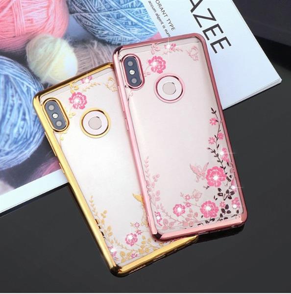 Grote foto drphone p smart 2019 honor 10 lite flower bloemen case diamant crystal tpu hoesje goud telecommunicatie mobieltjes