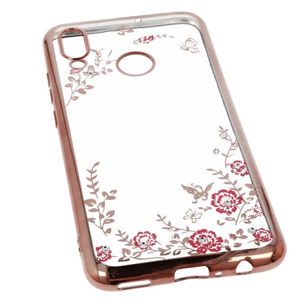 Grote foto drphone p smart 2019 honor 10 lite flower bloemen case diamant crystal tpu hoesje rosegold telecommunicatie mobieltjes