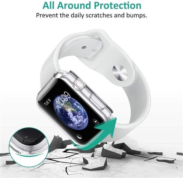 Grote foto drphone apple watch series 4 44mm tpu 360 graden case cover transparant kleding dames horloges