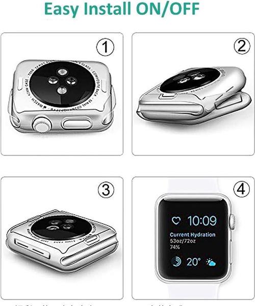Grote foto drphone apple watch series 4 44mm tpu 360 graden case cover transparant kleding dames horloges