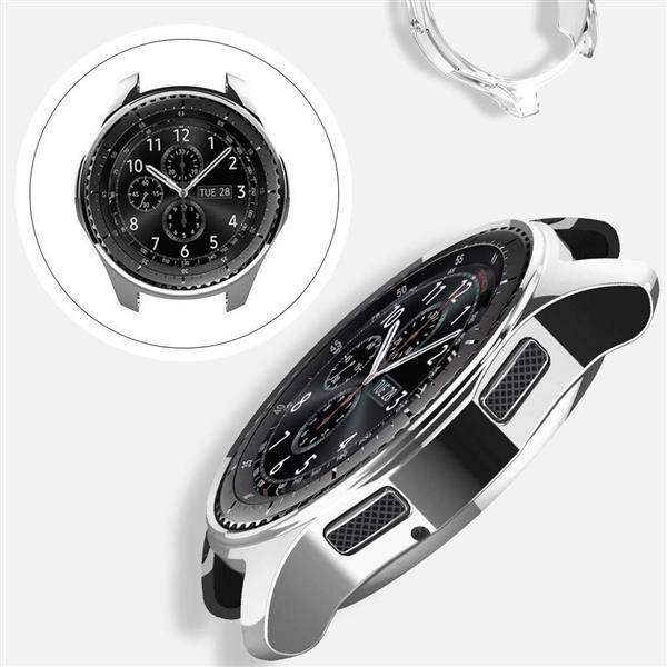 Grote foto drphone samsung galaxy watch s3 46mm plating tpu case ultra dun all round bumper shell zilver kleding dames horloges